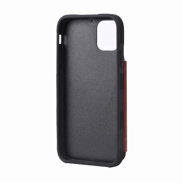 iPhone 11 Pro Max Skal Utfällbar Korthållare Brun