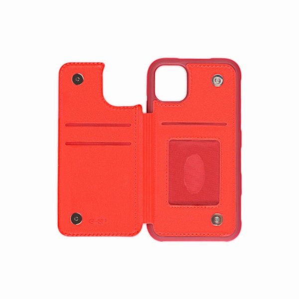 iPhone 11 Pro Max Skal Utfällbar Korthållare Röd