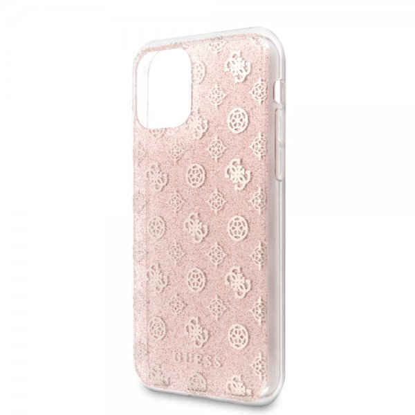 Guess iPhone 11 Pro Skal Glitter Hearts Rosa
