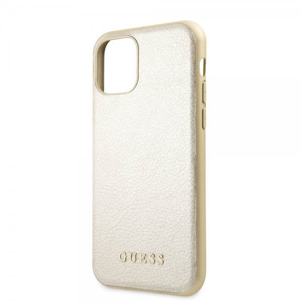 Guess iPhone 11 Pro Skal Lädertextur Guld
