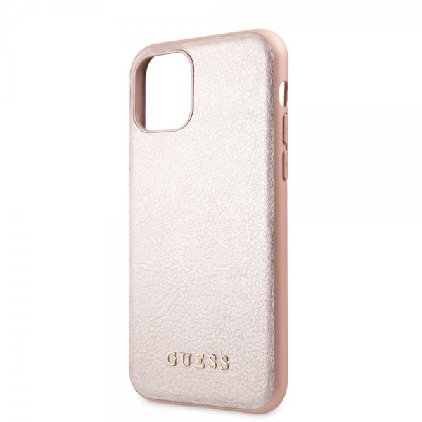 Guess iPhone 11 Pro Skal Lädertextur Roseguld