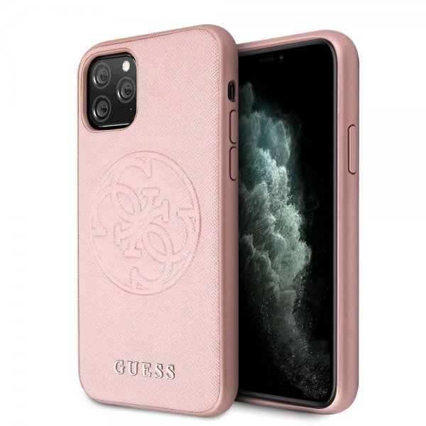Guess iPhone 11 Pro Skal Saffiano Cover Roseguld