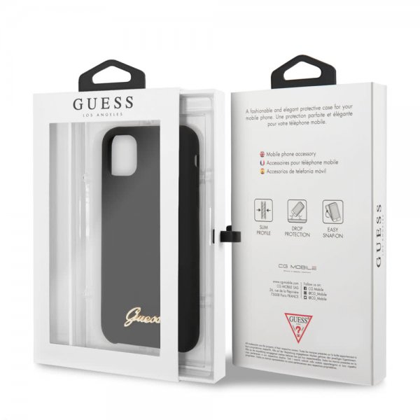 Guess iPhone 11 Pro Skal Silicone Cover Vintage Svart