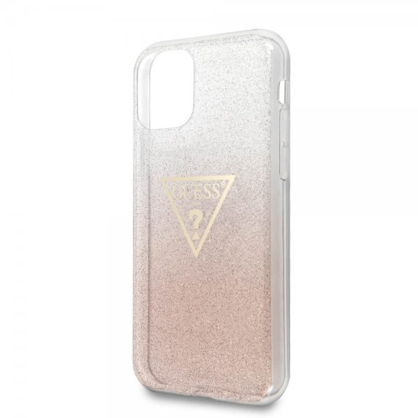 Guess iPhone 11 Pro Skal Solid Glitter Cover Rosa