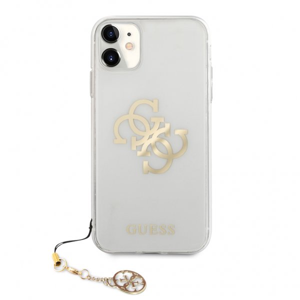 Guess iPhone 11 Skal 4G Logo Guld Klar