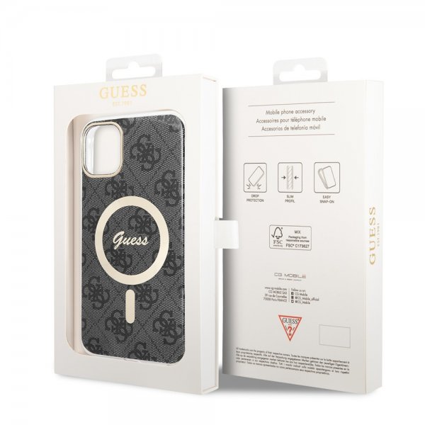 Guess iPhone 11 Skal 4G Pattern MagSafe Svart