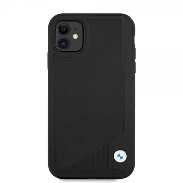 BMW iPhone 11 Skal Debossed Stripes Svart