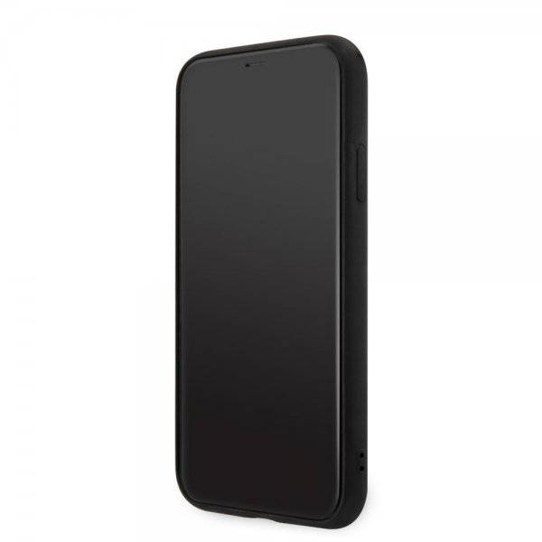 Guess iPhone 11 Skal Double Cardslot Metal Triangle Svart
