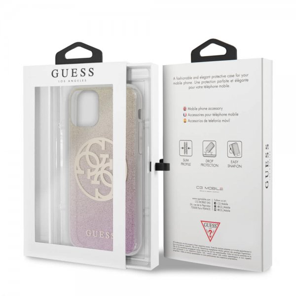Guess iPhone 11 Skal Glitter Circle Roseguld