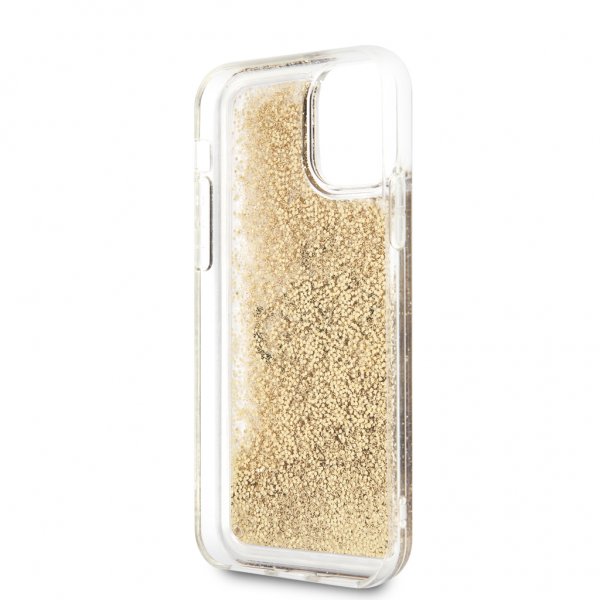 Guess iPhone 11 Skal Liquid Glitter Guld Klar