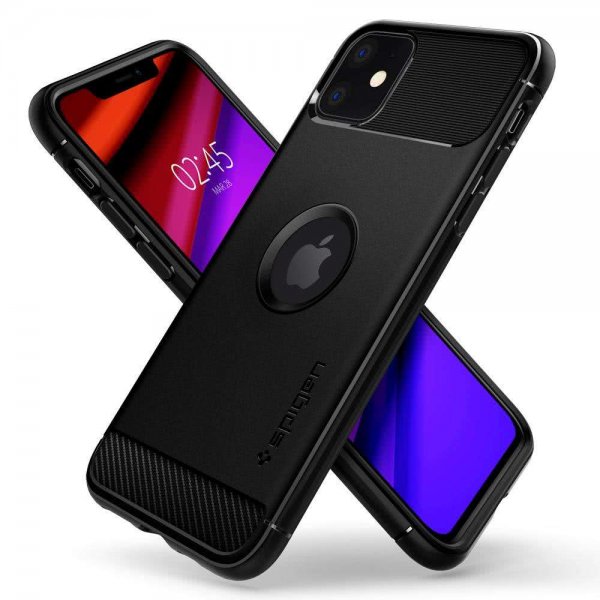 Spigen iPhone 11 Skal Rugged Armor Matte Black
