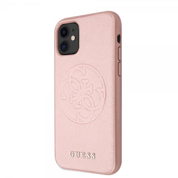 Guess iPhone 11 Skal Saffiano Cover Roseguld