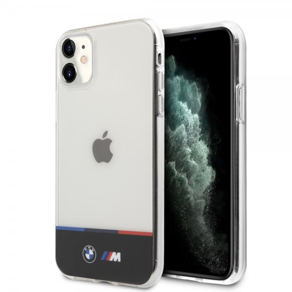 BMW iPhone 11 Skal Tricolor Stripe Transparent