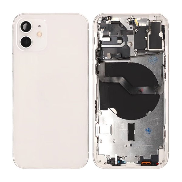 iPhone 12 Baksida med Komplett Ram OEM - Vit