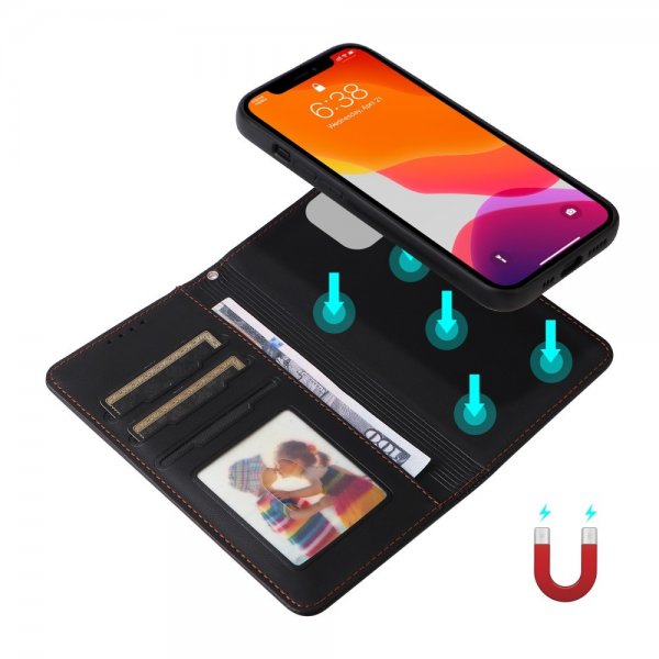 Betopnice iPhone 12/iPhone 12 Pro Fodral med Löstagbart Skal 005 Svart