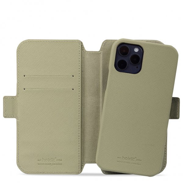 holdit iPhone 12/iPhone 12 Pro Fodral Wallet Case Magnet Khaki Green