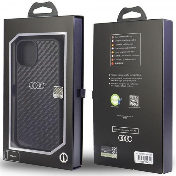 Audi iPhone 12/iPhone 12 Pro Skal Carbon Fiber Svart