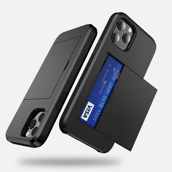 iPhone 12/iPhone 12 Pro Skal Card Slide Svart