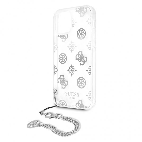 Guess iPhone 12/iPhone 12 Pro Skal Chain Peony Silver