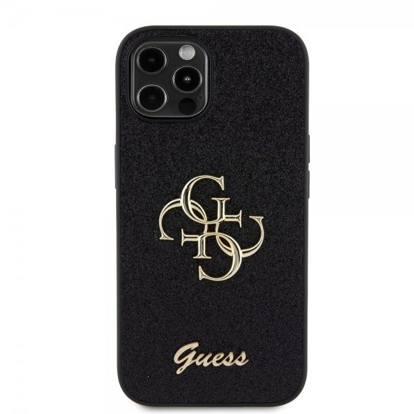 Guess iPhone 12/iPhone 12 Pro Skal Fixed Glitter Svart