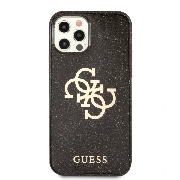 Guess iPhone 12/iPhone 12 Pro Skal Full Glitter Svart