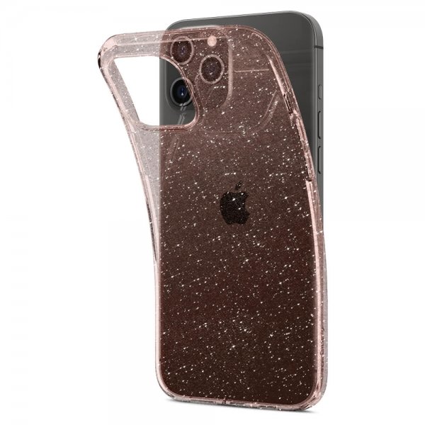 Spigen iPhone 12/iPhone 12 Pro Skal Liquid Crystal Glitter Rose Quartz