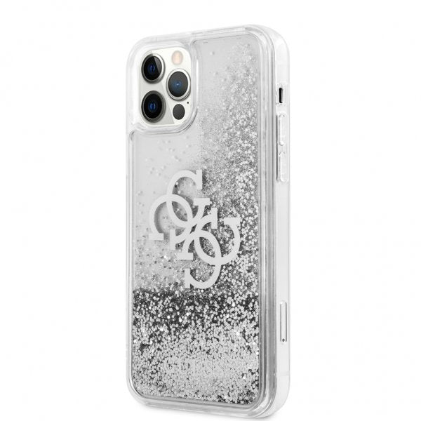 Guess iPhone 12/iPhone 12 Pro Skal Liquid Glitter Silver Klar