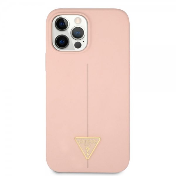 Guess iPhone 12/iPhone 12 Pro Skal Metal Triangle Rosa