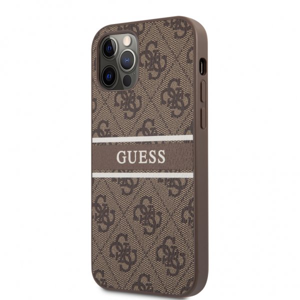 Guess iPhone 12/iPhone 12 Pro Skal Printed Stripe Brun