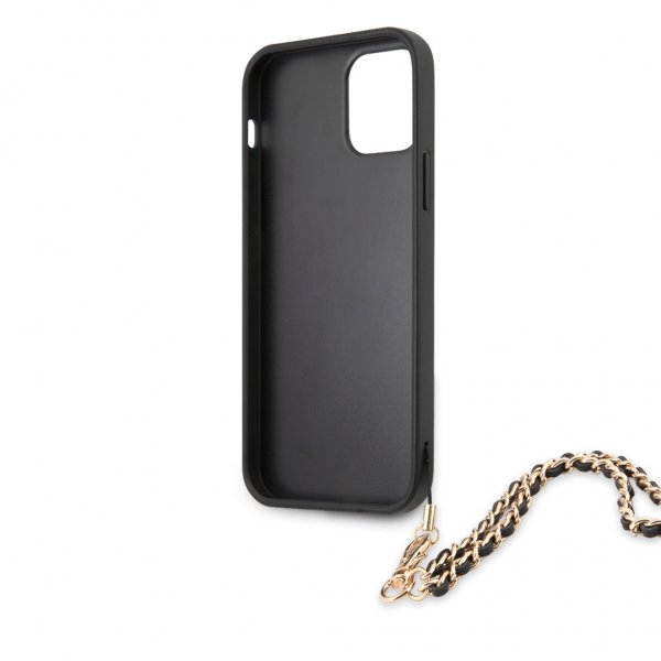 Guess iPhone 12/iPhone 12 Pro Skal Saffiano Chain Svart