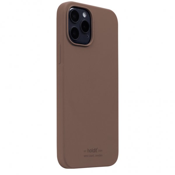 holdit iPhone 12/iPhone 12 Pro Skal Silikon Dark Brown