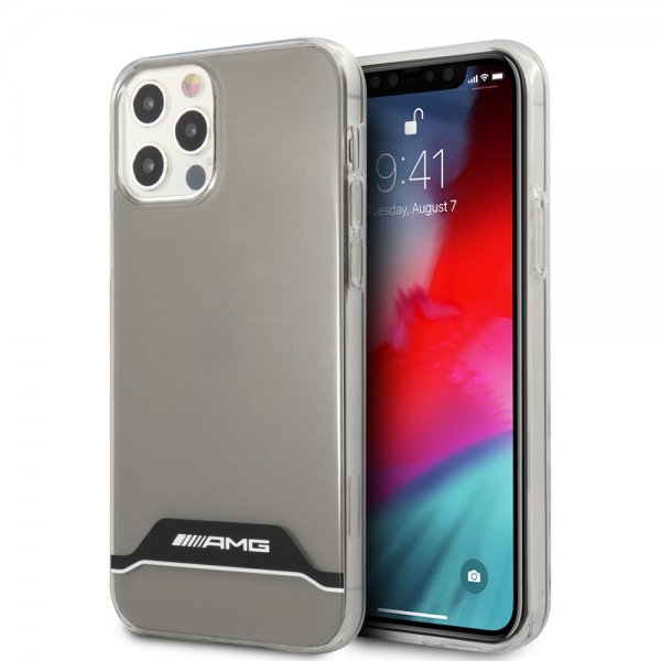 AMG iPhone 12/iPhone 12 Pro Skal Stripes Horizontal Transparent Svart