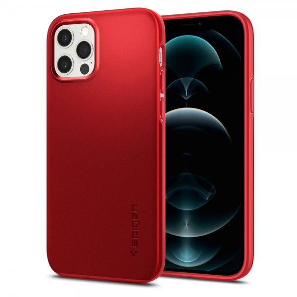 Spigen iPhone 12/iPhone 12 Pro Skal Thin Fit Röd