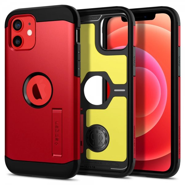 Spigen iPhone 12/iPhone 12 Pro Skal Tough Armor Röd