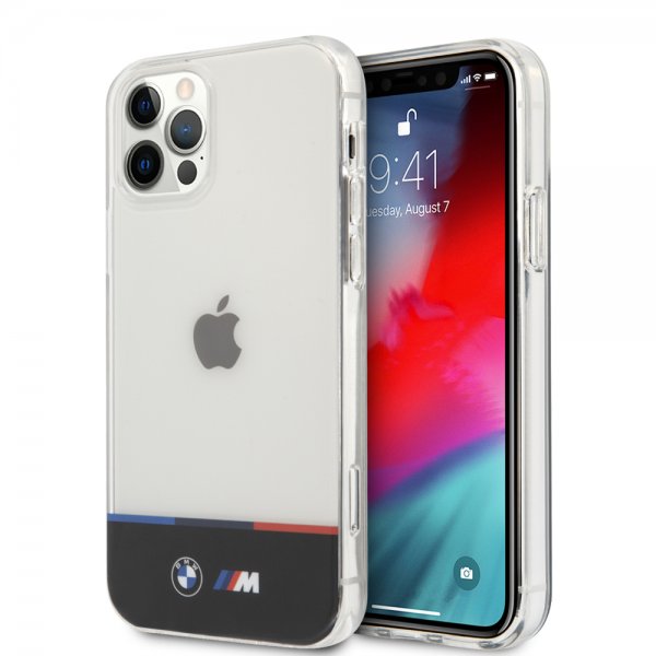 BMW iPhone 12/iPhone 12 Pro Skal Tricolor Stripe Transparent