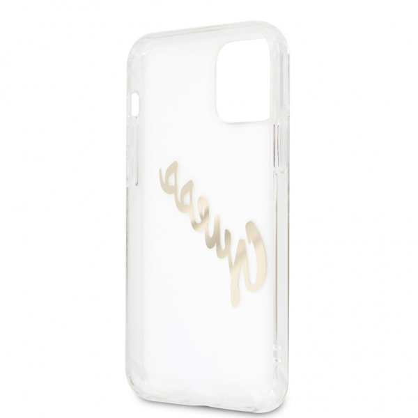 Guess iPhone 12/iPhone 12 Pro Skal Vintage Script Guld Klar
