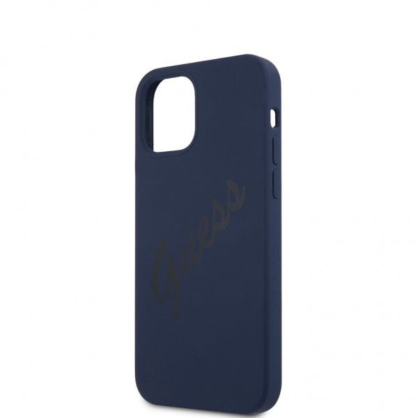 Guess iPhone 12/iPhone 12 Pro Skal Vintage Silicone Blå