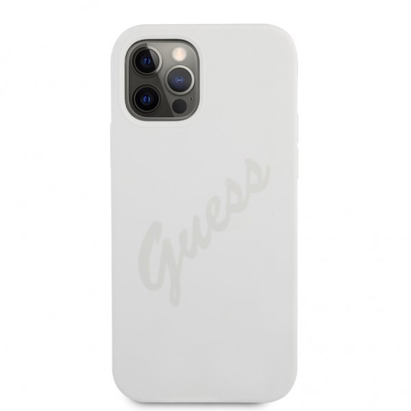 Guess iPhone 12/iPhone 12 Pro Skal Vintage Silicone Cream