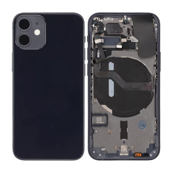 iPhone 12 Mini Baksida Komplett Med Smådelar - Svart