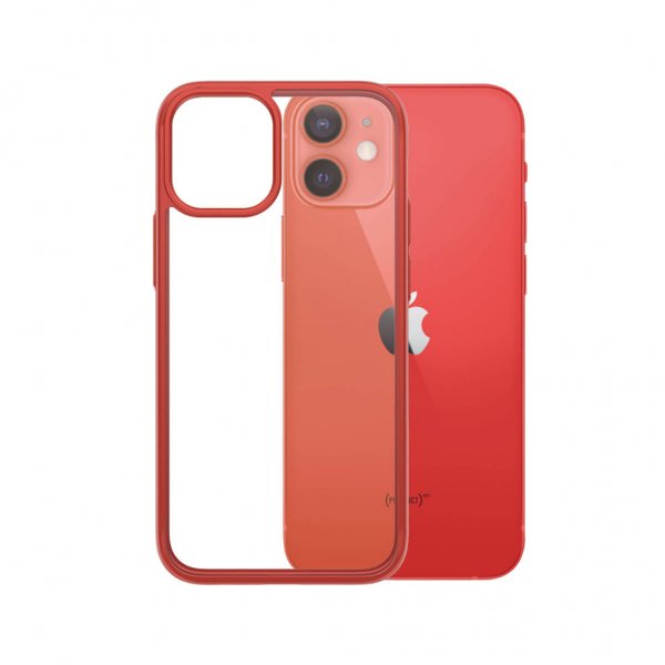 PanzerGlass iPhone 12 Mini Skal ClearCase Color Mandarin Red