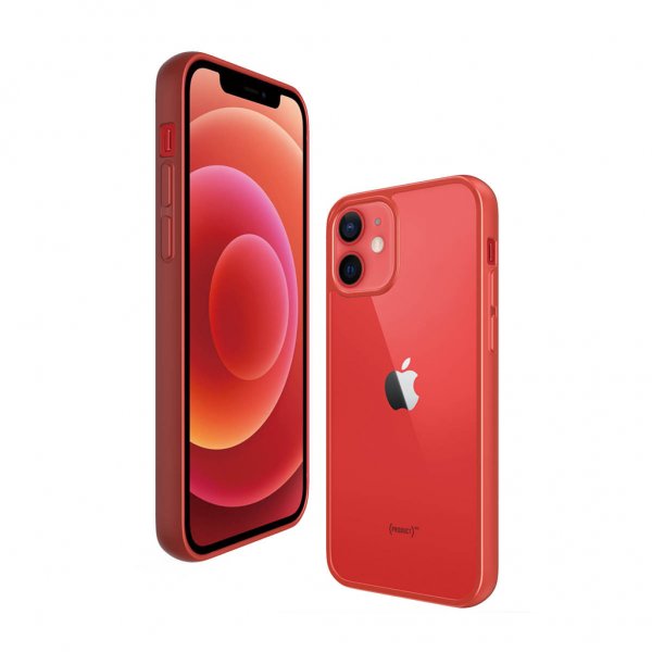PanzerGlass iPhone 12 Mini Skal ClearCase Color Mandarin Red
