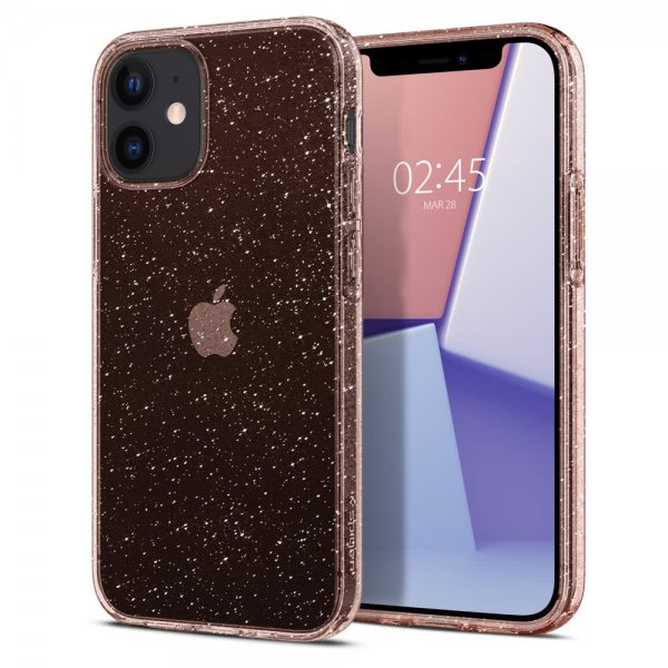 Spigen iPhone 12 Mini Skal Liquid Crystal Glitter Rose Quartz