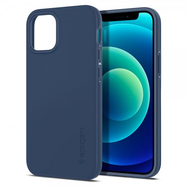 Spigen iPhone 12 Mini Skal Thin Fit Deep Blue