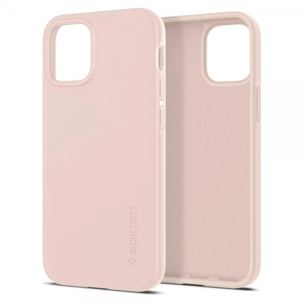 Spigen iPhone 12 Mini Skal Thin Fit Pink Sand
