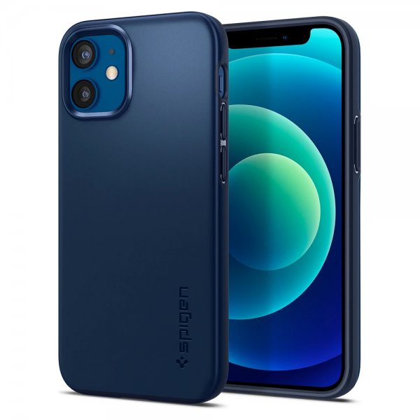 Spigen iPhone 12 Mini Skal Thin Fit Navy Blue