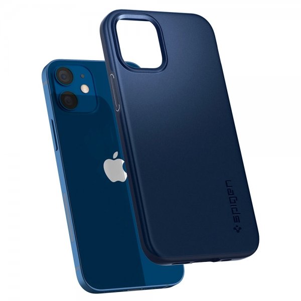 Spigen iPhone 12 Mini Skal Thin Fit Navy Blue