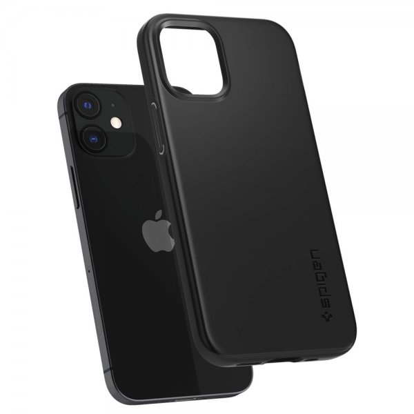 Spigen iPhone 12 Mini Skal Thin Fit Svart