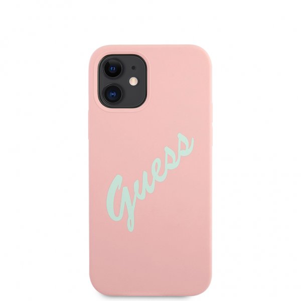 Guess iPhone 12 Mini Skal Vintage Silicone Rosa