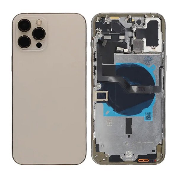 iPhone 12 Pro Max Baksida med Komplett Ram OEM - Guld