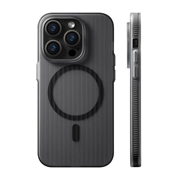 Rvelon iPhone 12 Pro Max Skal Korrugerad MagSafe Svart